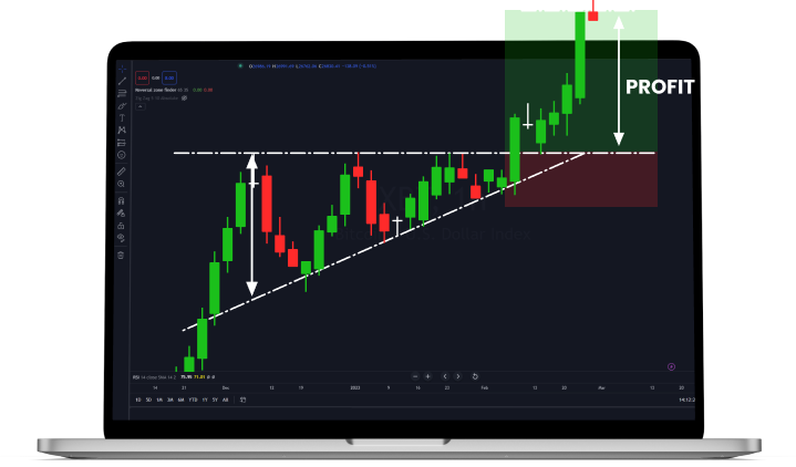 Laptop showing a Signals chart