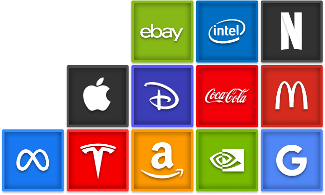 Logos of well-known listed companies